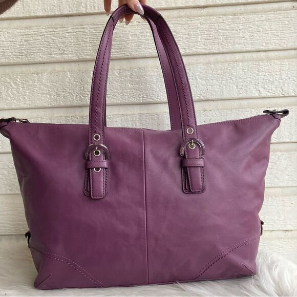 COACH Purple Ashley Carryall Tote Shoulder Bag Madison Gallery Laptop Work 17220 - Picture 3 of 11
